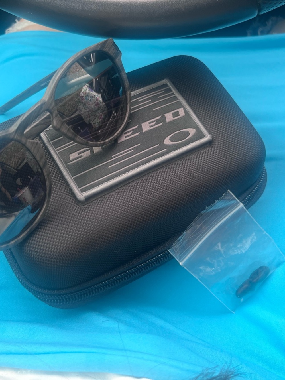 Oakley Black Textured Sunglasses with Carry Case